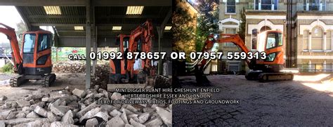 Mini Digger Plant Hire with Driver For Hire Cheshunt Hertfordshire